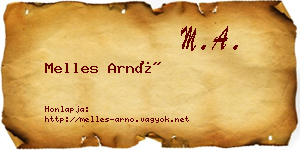 Melles Arnó névjegykártya